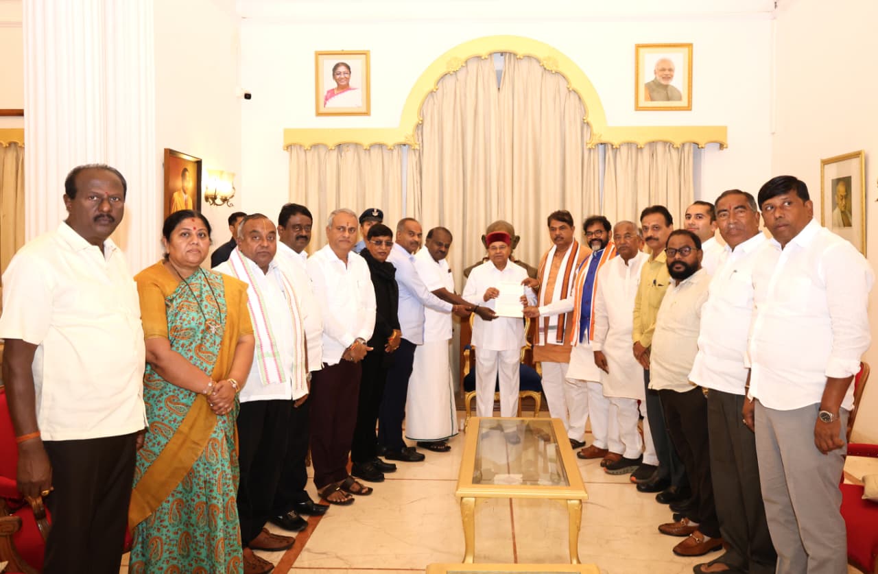 ಕಾಂಗ್ರೆಸ್‌ ಸರ್ಕಾರದ ವಿರುದ್ಧ ರಾಜ್ಯಪಾಲರಿಗೆ ಬಿಜೆಪಿ ದೂರು